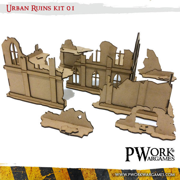 PWork MDF Terrain - Urban Ruins 01