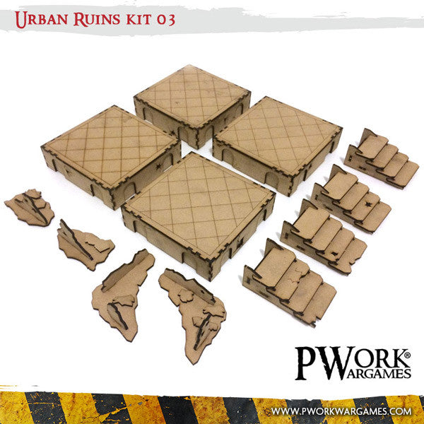 PWork MDF Terrain - Urban Ruins 03