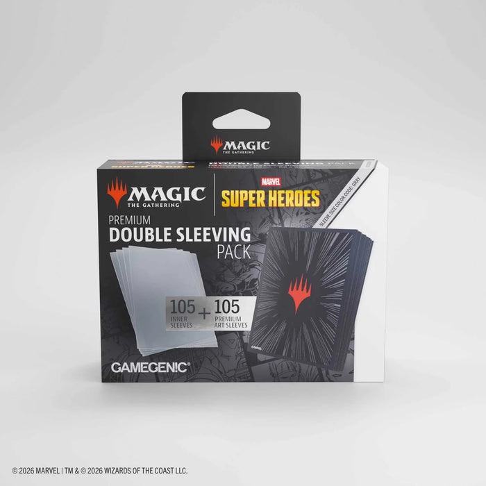 Gamegenic Magic: The Gathering Marvel Super Heroes Premium Double Sleeving Pack 100 - Comic Burst Black