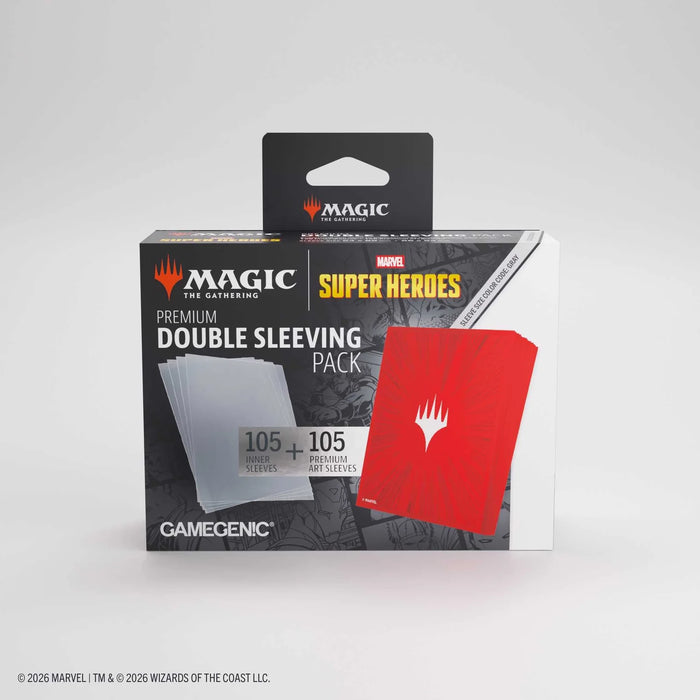 Gamegenic Magic: The Gathering Marvel Super Heroes Premium Double Sleeving Pack 100 - Comic Burst Red