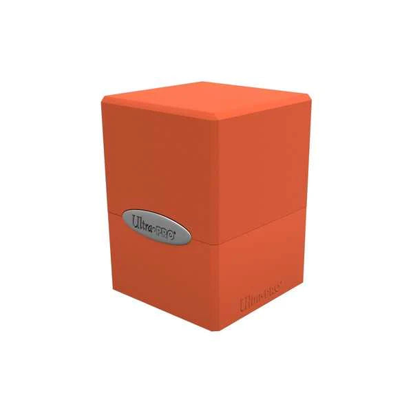 Satin Cube Deck Box - Pumpkin Orange