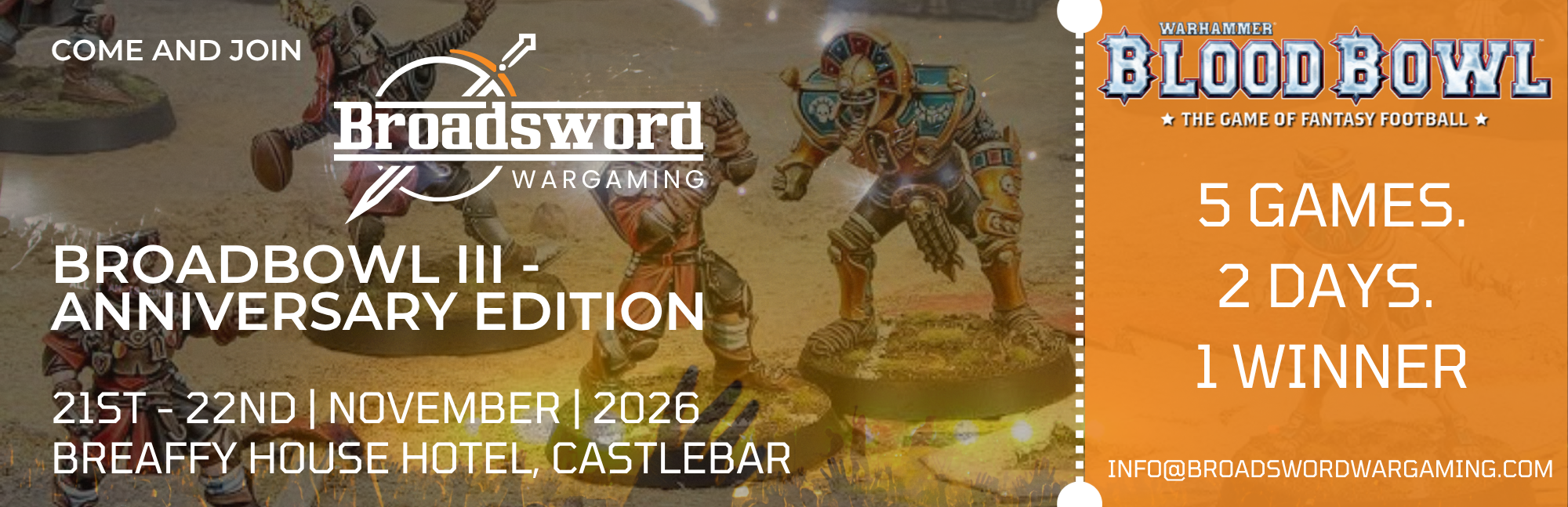 Broadsword Wargaming Broad Bowl III: Blood Bowl Tournament - November 21st - 22nd 2026