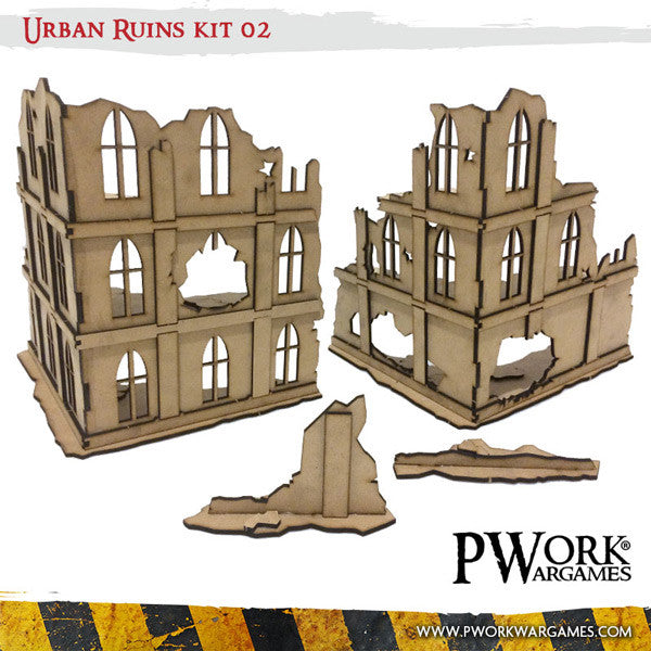 PWork MDF Terrain - Urban Ruins 02