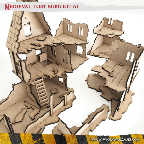 PWork MDF Terrain - Medieval Lost Burg 01
