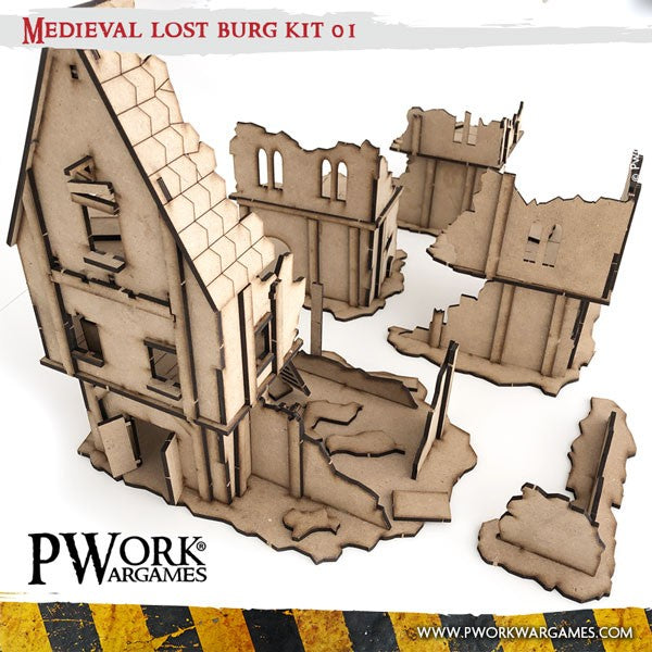 PWork MDF Terrain - Medieval Lost Burg 01