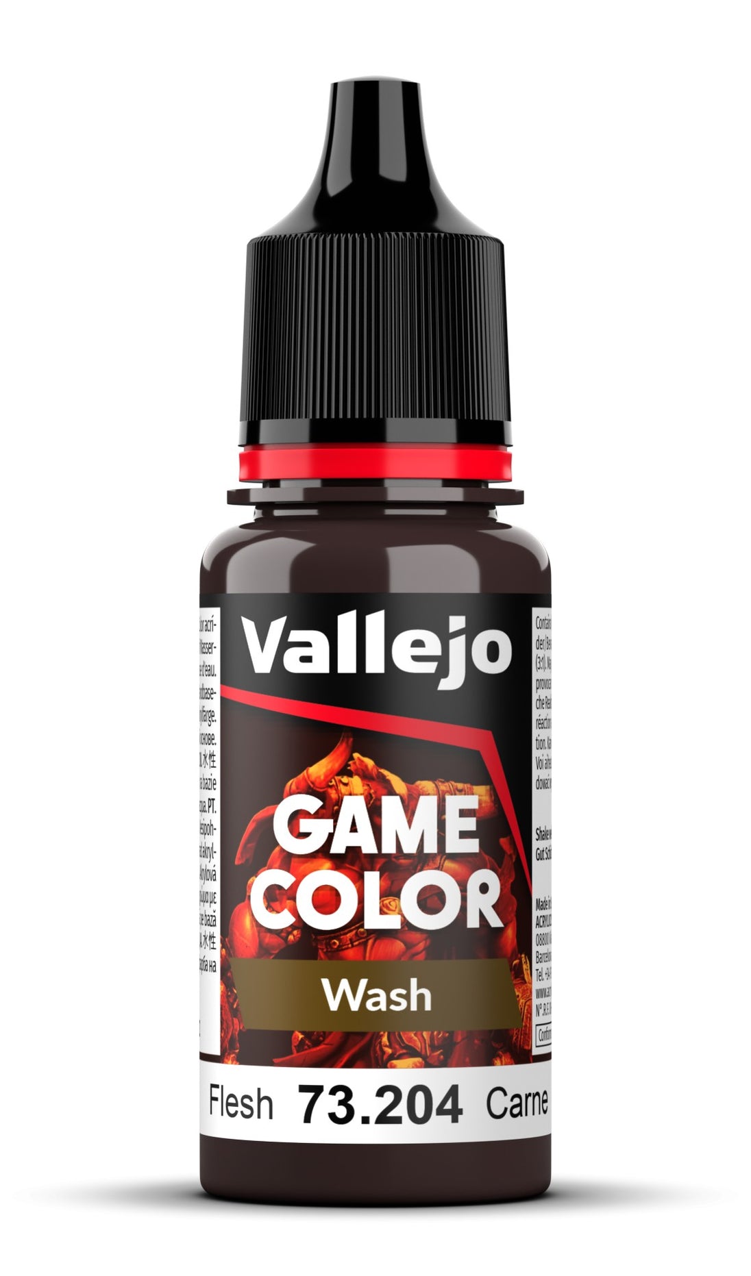 Vallejo Game Color Wash Flesh – 17ml, Acryl Waschlösung Für Figuren, Transparent, Zum Schattieren